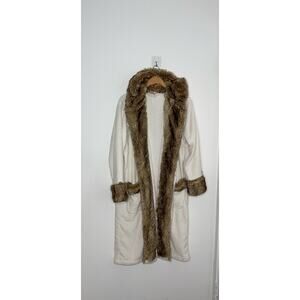 Faux Fur Ombre Robe Caramel Trim Size: M
